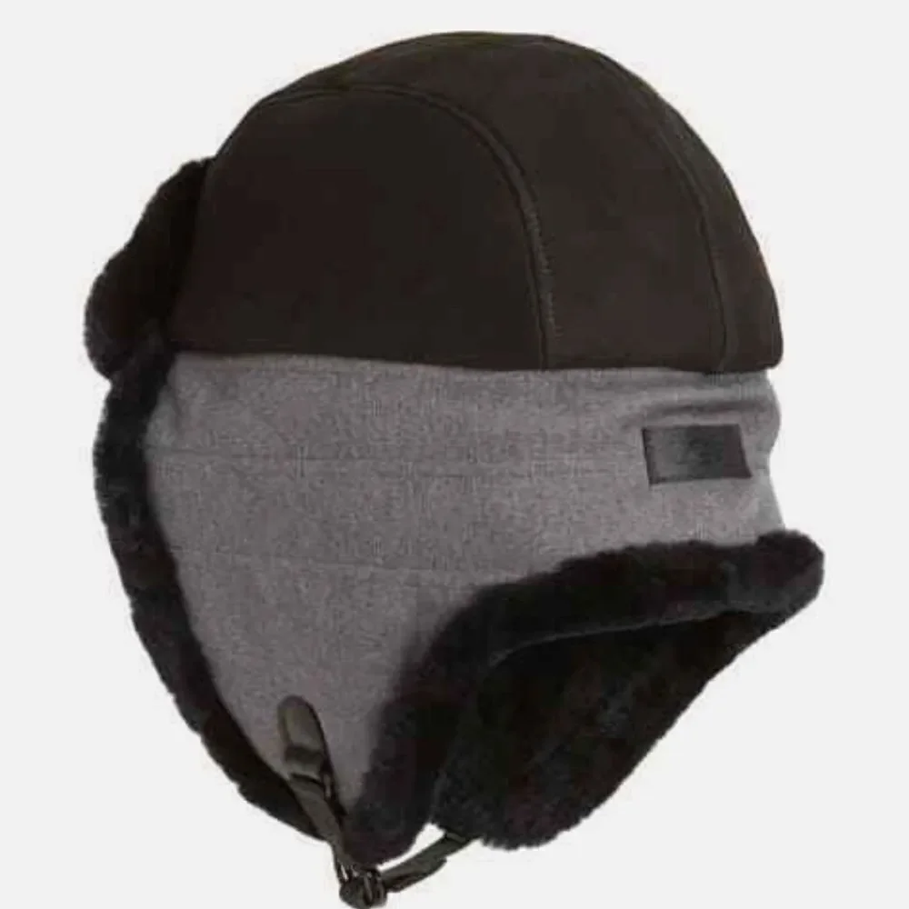 UGG Shearling & Leather Trapper Hat and Gloves Set NWT Neiman Marcus Exclusive